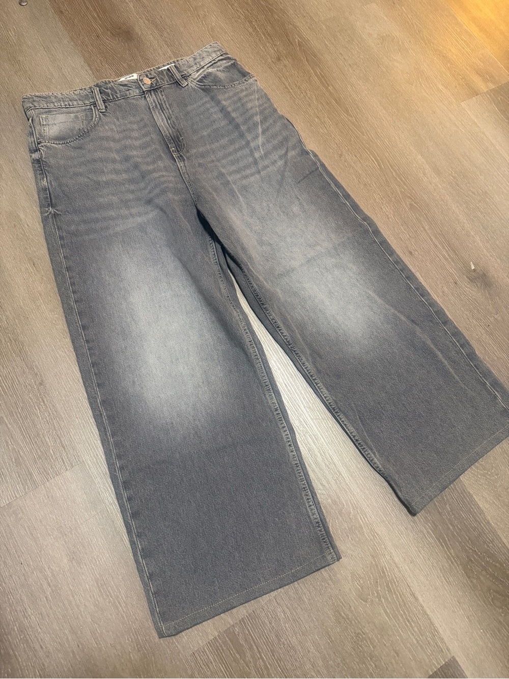 Cotton on Men's Wide-Leg Grey Jeans
